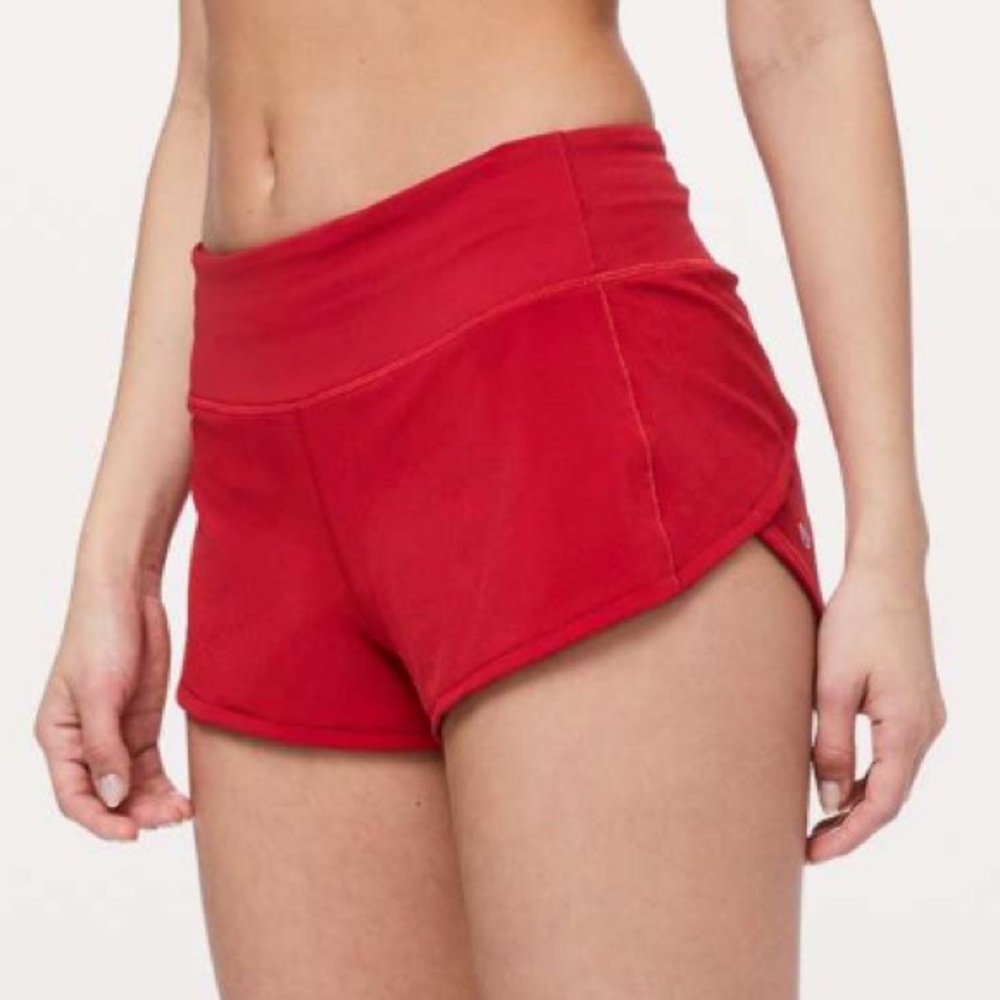 lululemon speed up short - NWOT - dark red - size 8